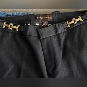 Dana Buchman Dark Grey Trousers with Gold Details